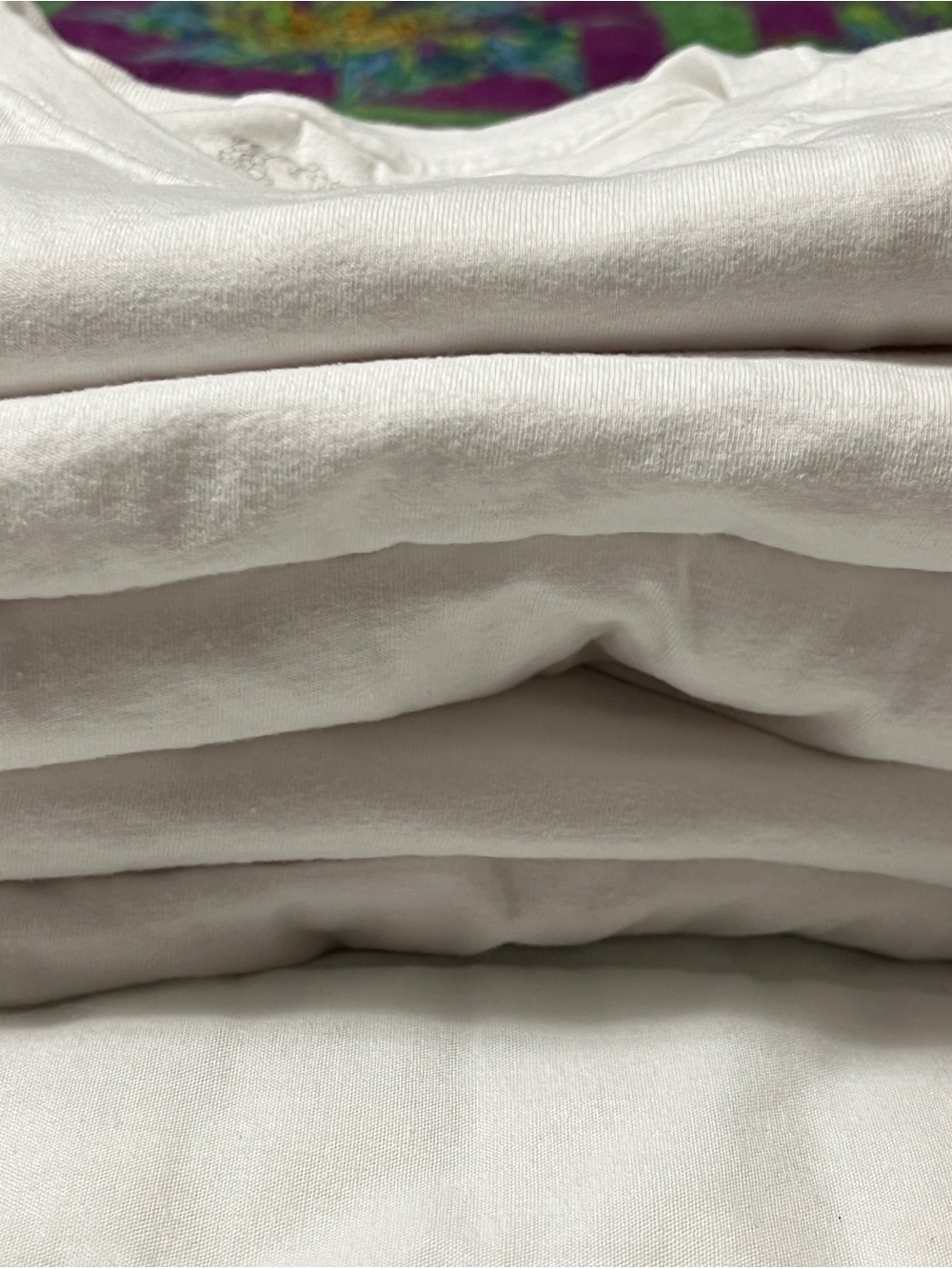 5 White Cotton T-shirt Set